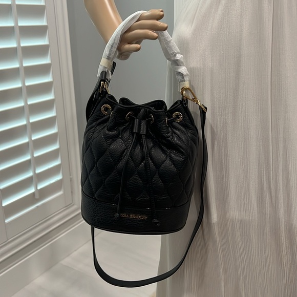 Vera Bradley Quilted Emerson Crossbody Black Genuine Leather - Picture 16 of 17